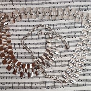 Silver Tone Metal Belt 42" - 59" Long Vintage